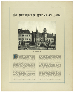Vorschaubild Halle: Marktplatz und Rathaus, Textblatt, Seite 1